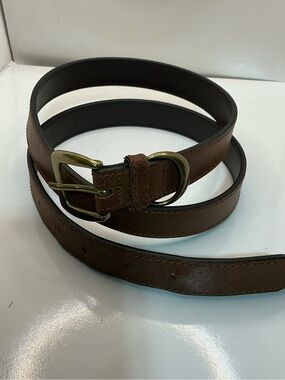 Brown Genuine Leather Belt XL Brass Roller Buckle Casual Dress Guatemala